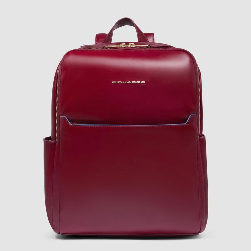 Piquadro. Zaino donna in pelle porta pc 14&quot;. Colore: Rosso