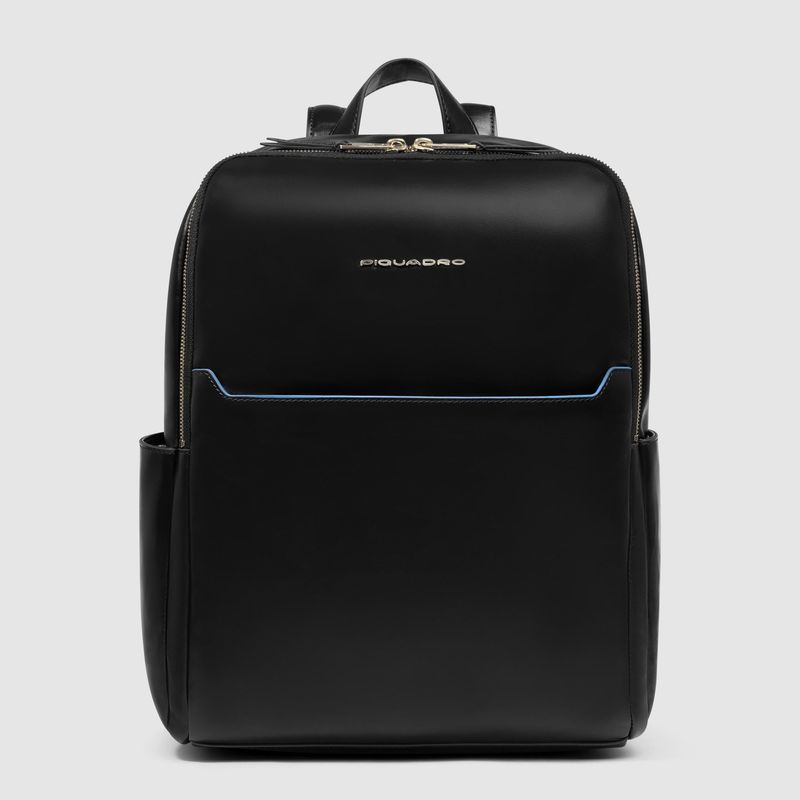 Piquadro. Zaino donna in pelle porta pc 14&quot;. Colore: Nero