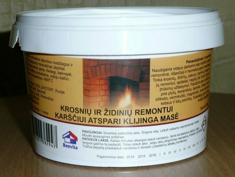 Karščiui atspari masė krosnių ir židinių rem. 500G
