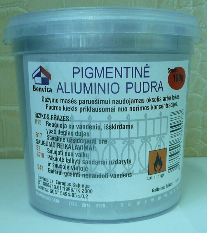 Aliuminio pudra (milt.) plast.dėžutė 0.1kg