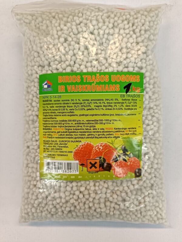 Trąšos vaiskrūmiams,uogoms 1kg