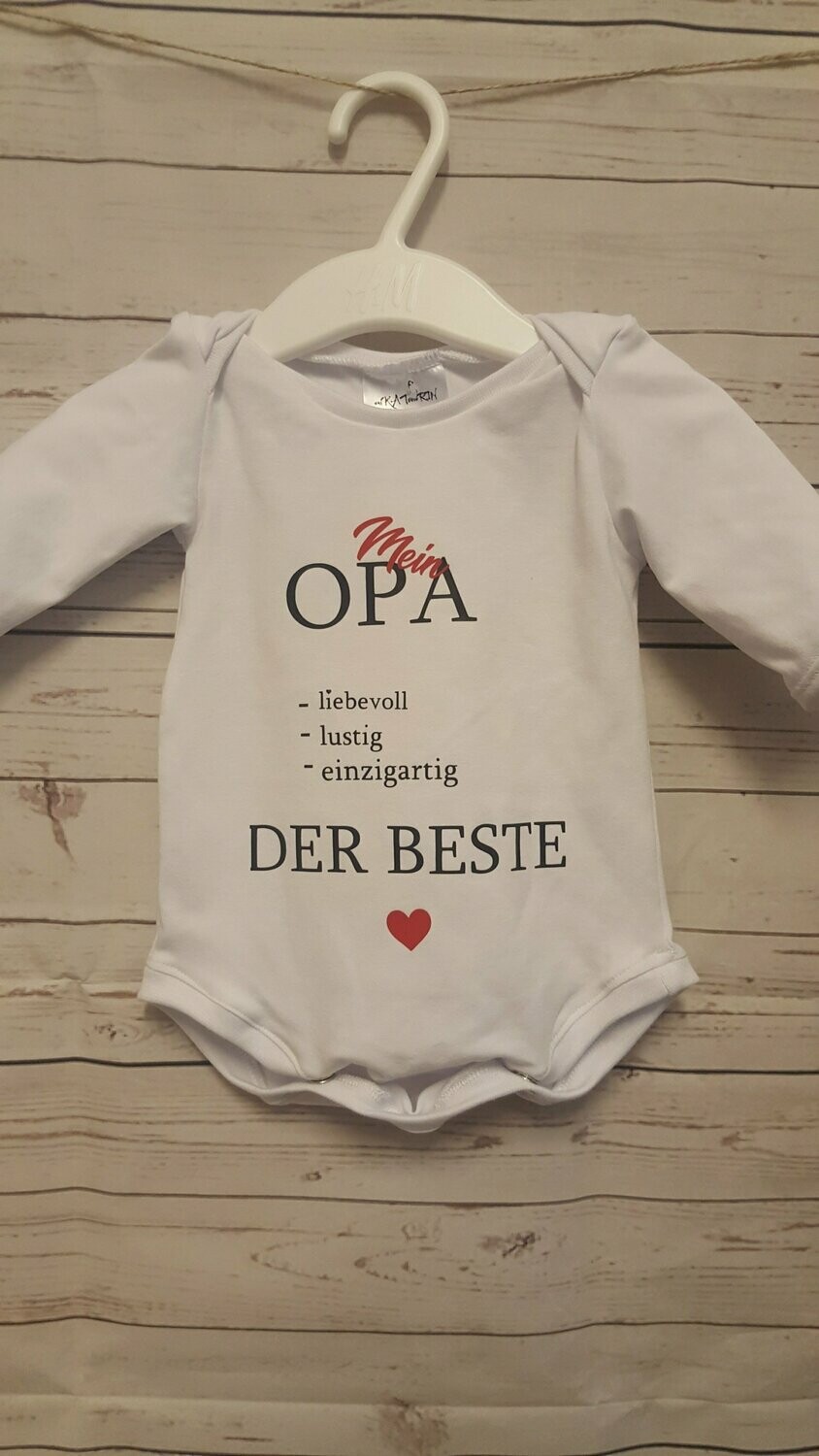 Langarmbody Mein Opa ist der Beste Gr. 56