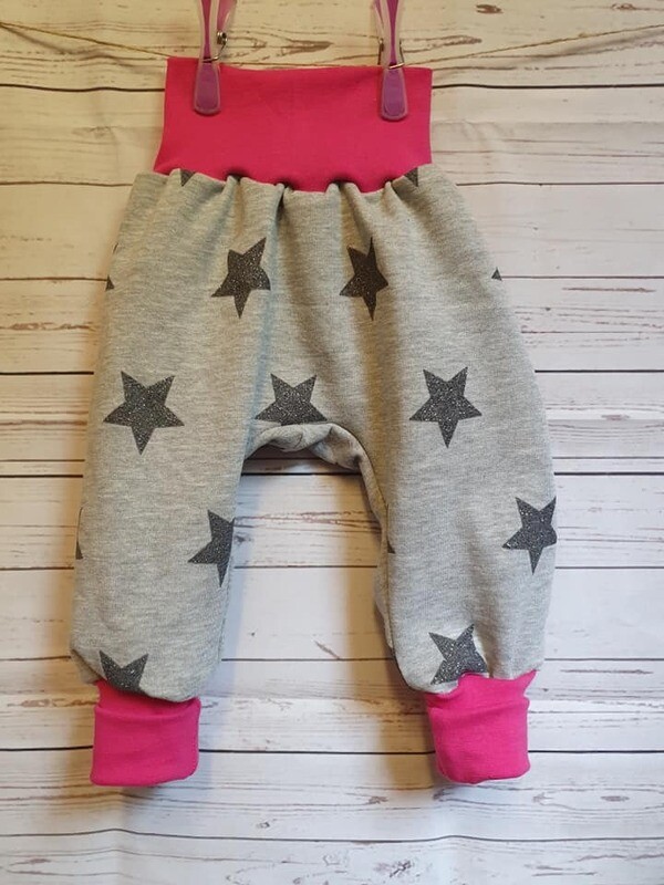 Winter Sweat-Mitwachshose/Pumphose Glitzersterne Gr. 86/92