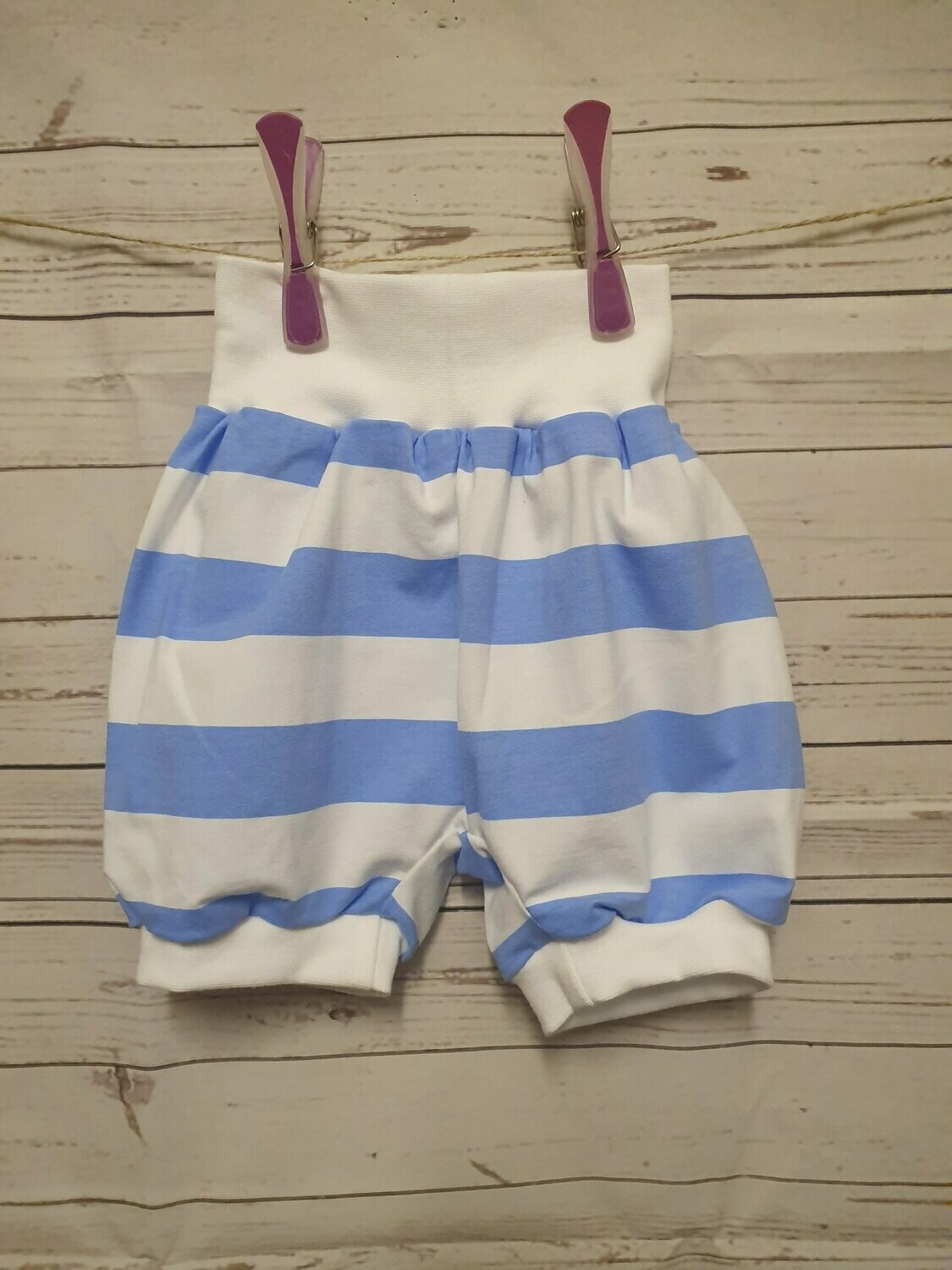 Kurze Pumphose blaue Streifen Gr. 80/86/92 bzw. 110/116