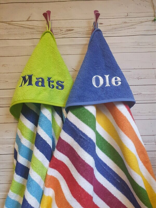 Personalisiertes Kapuzenhandtuch Walk-Frottier bunt 100x100cm und 140x140cm