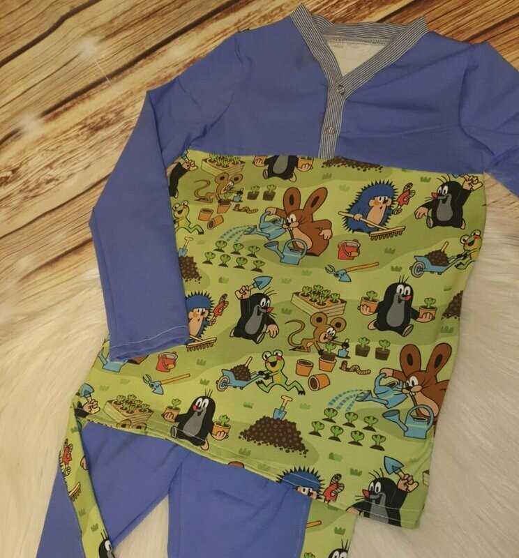 Individualisiert Langarmshirt mit Knopfleiste Gr. 74-146