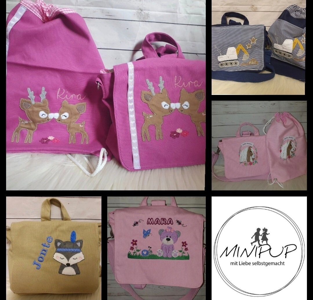 Kindergarten-Rucksack in 12 Farben (+ Sportbeutel)