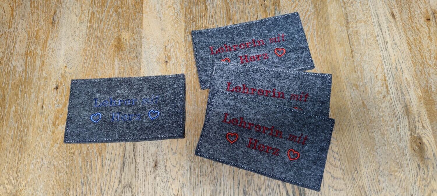 Geschenk Schokoladentafel Hülle Lehrer Lehrerin mit Herz