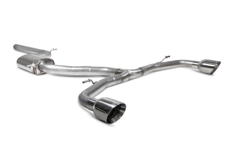 Scorpion 3&quot; Non-resonated (louder) GPF-back system
Polished twin 114mm Daytona trims - VW Golf 8 GTI