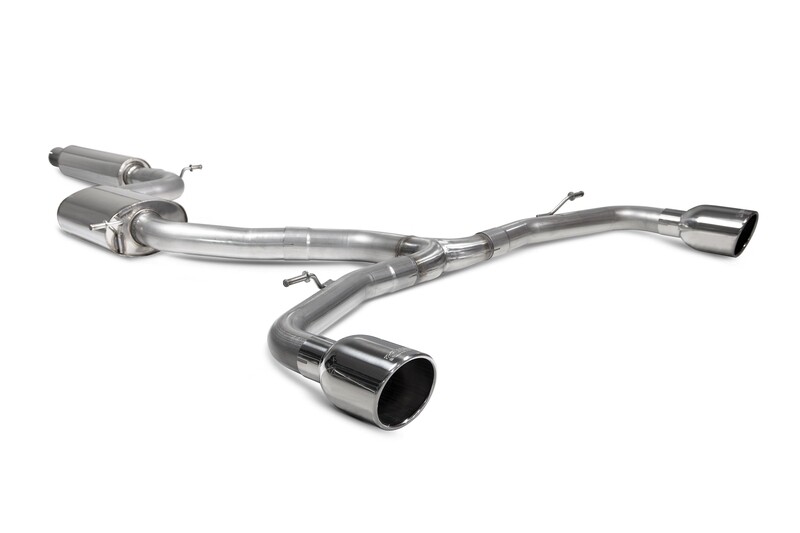 Scorpion 3&quot; Resonated GPF-back system
Polished twin 114mm Indy trims - VW Golf 8 GTI