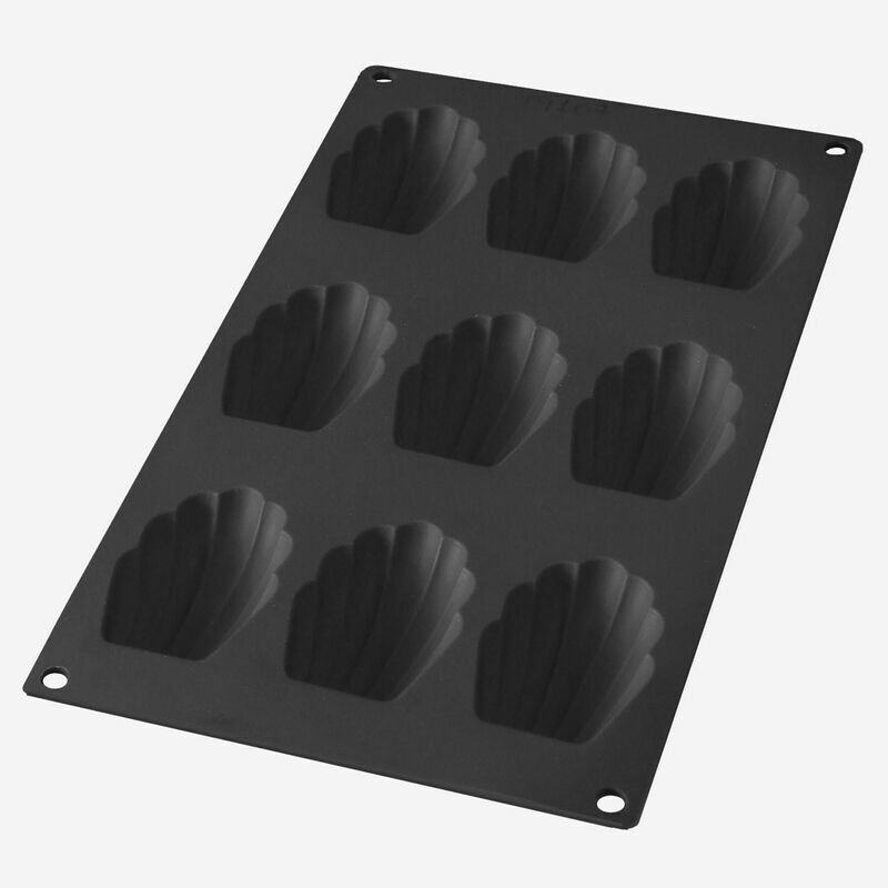 LÉKUÉ MOULE EN SILICONE POUR 9 MADELEINES NOIR 7X4.7X1.7CM