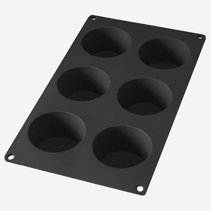 LÉKUÉ MOULE EN SILICONE POUR 6 MUFFINS NOIR Ø 6.9CM H 4CM