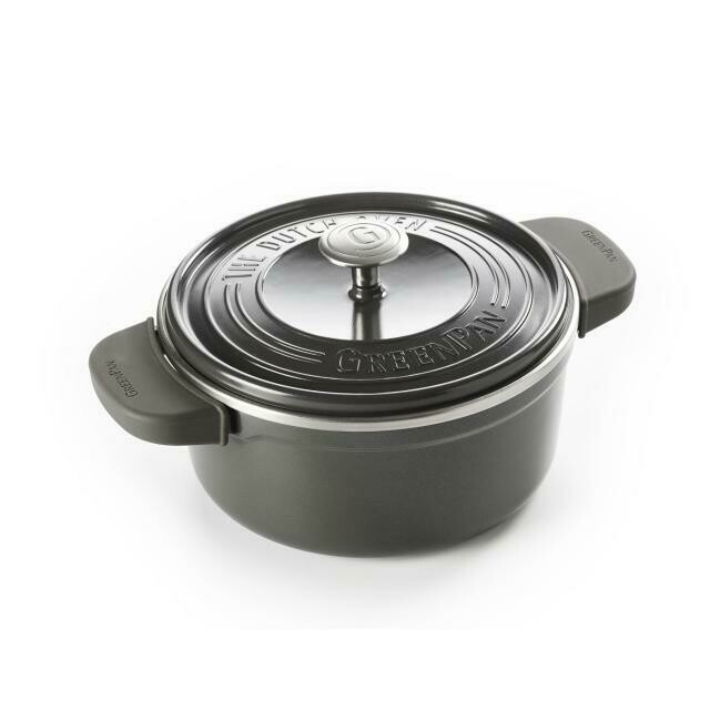 Greenpan Cocotte à revêtement antiadhésif en céramique avec couvercle Featherweights rond 22 cm / 3.3 L
