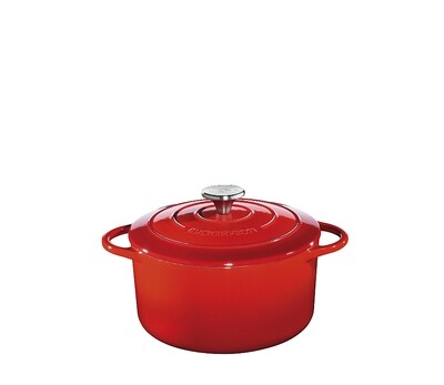 cocotte en fonte émaillée küchenprofi rouge ronde 24cm
