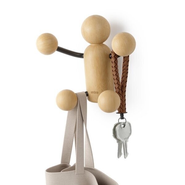 chrochet woody wall hook blk/nat