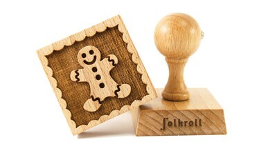 Tampon à biscuits de décoration Folkroll en bois Gingerbreadman