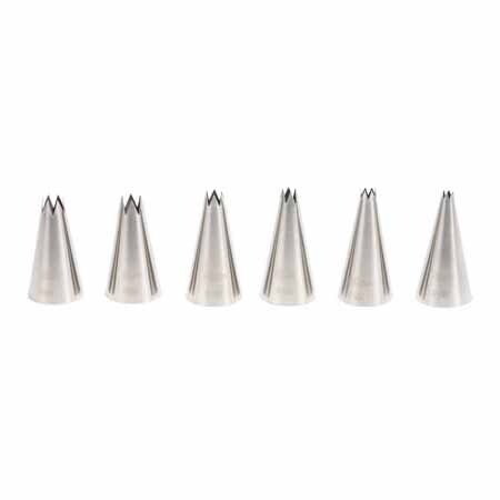 douilles dentelées en acier inoxydable 6 pcs patisse