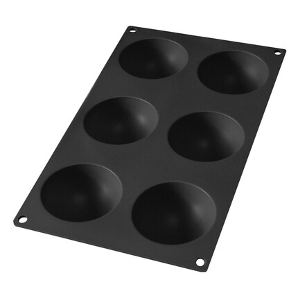 moule de cuisson silicone pour 6 demi-sphères Ø 7CM H 3.2CM noir lékué