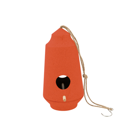 nichoir en fibre de bambou orange point-virgule
