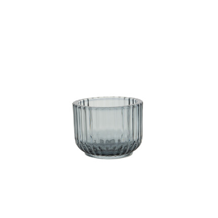 theelichthouder glas blauw Ø 10.5CM H 7.7CM