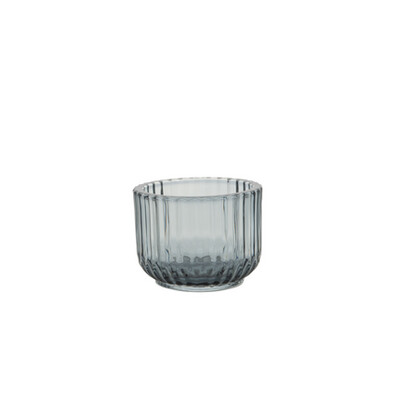 theelichthouder glas blauw Ø 10.5CM H 7.7CM