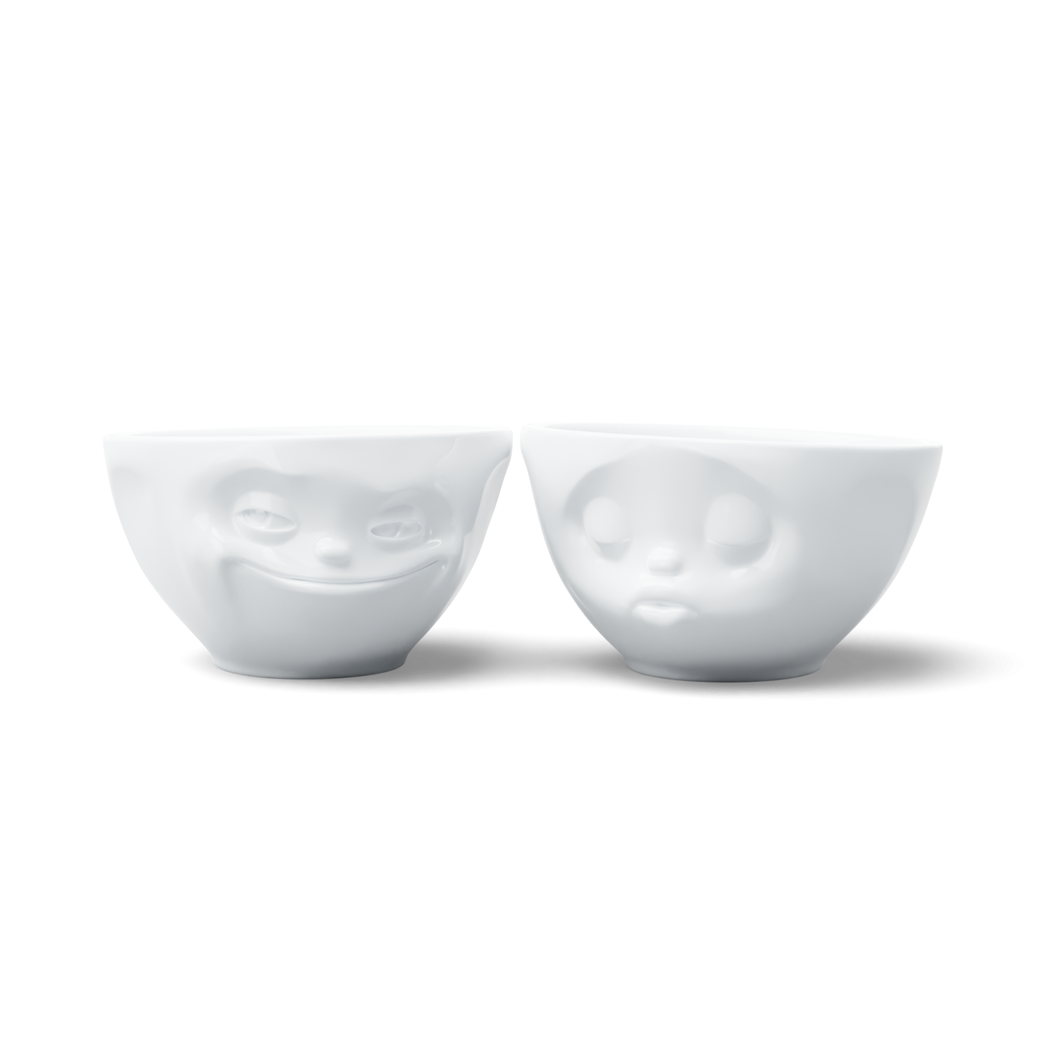 bol 200 ml set/2 'grinning & kissing' Tassen porcelaine blanc