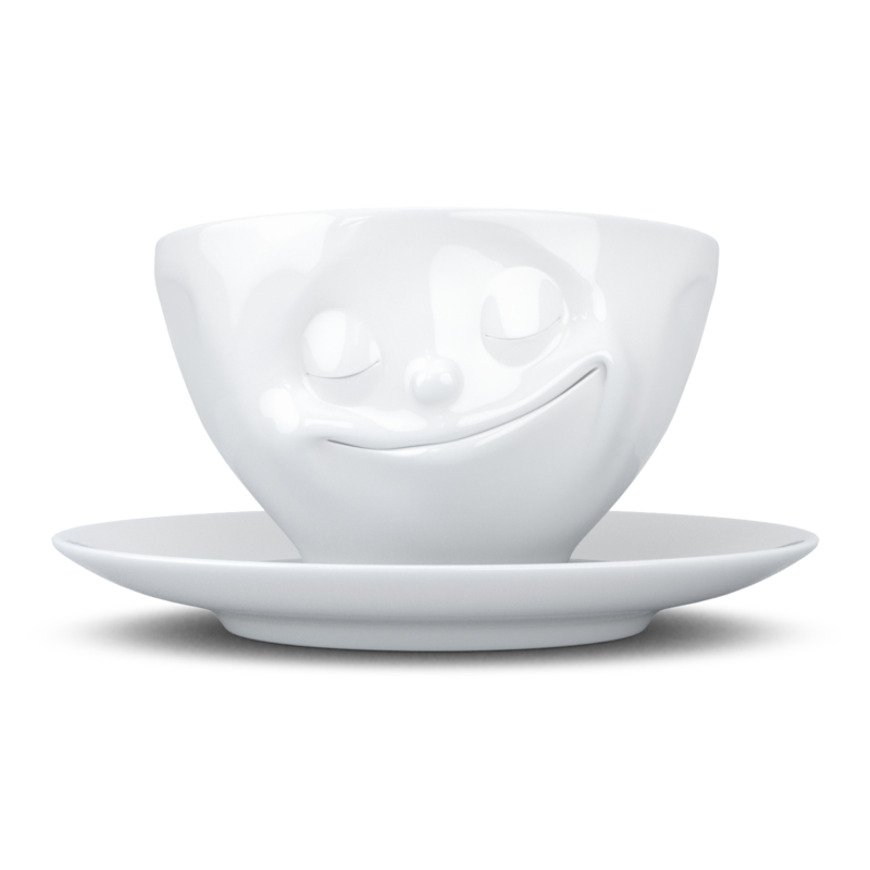 tasse + soucoupe 200 ml 'Grinning' Tassen porcelaine blanche