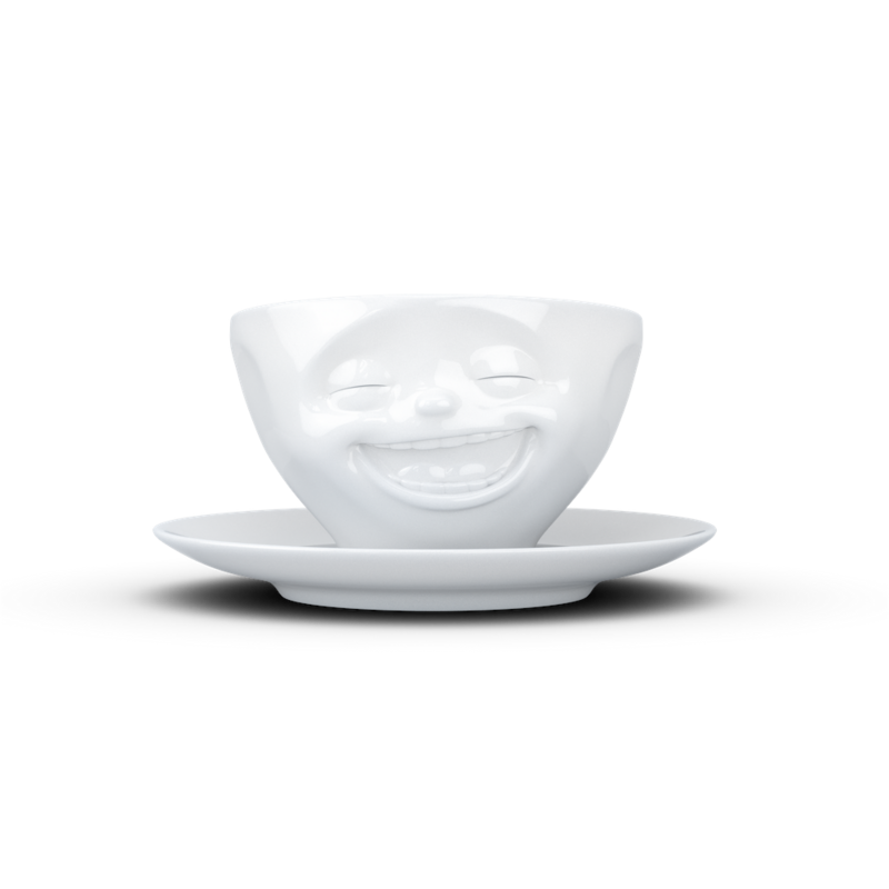 tasse + soucoupe 200 ml 'Laughing' Tassen porcelaine blanche