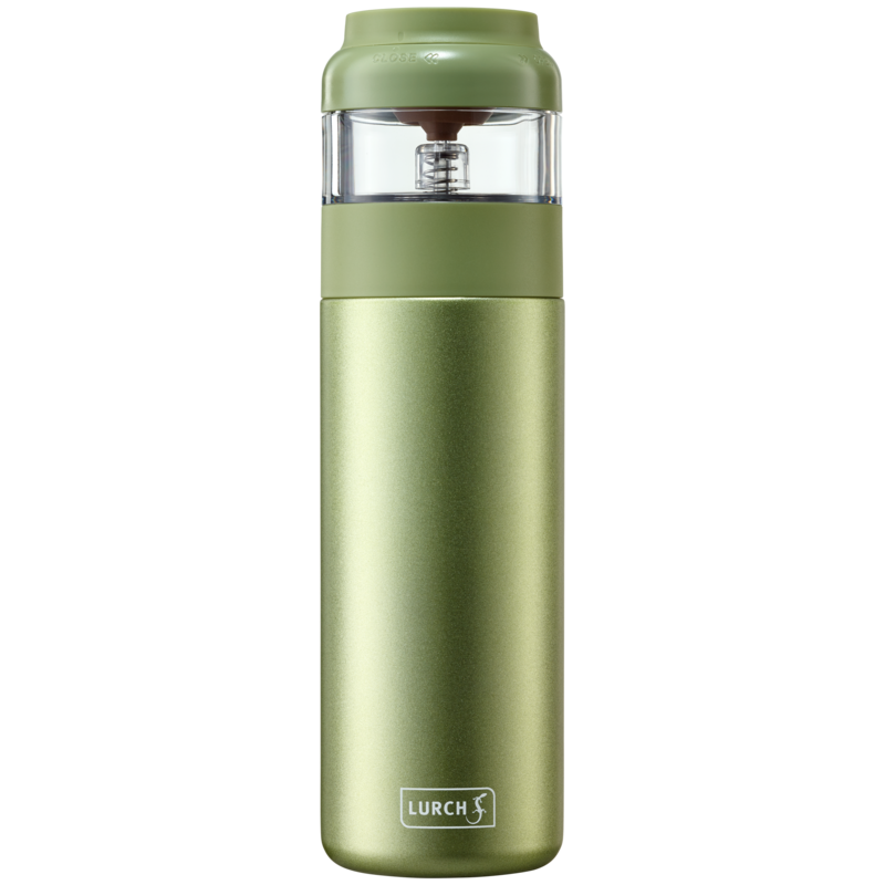 Bouteille de thé à double paroi avec infuseur en acier inoxydable vert 400ml
