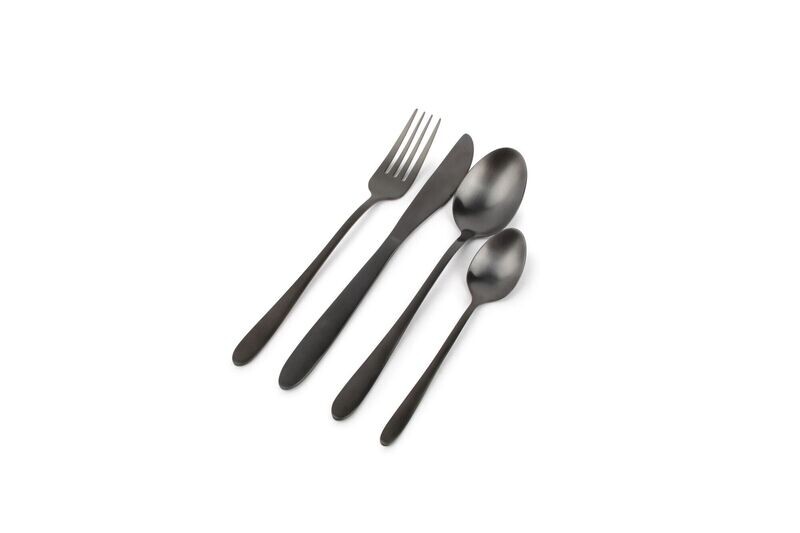 Set de couverts 24 pièces mat noir Slim Ona