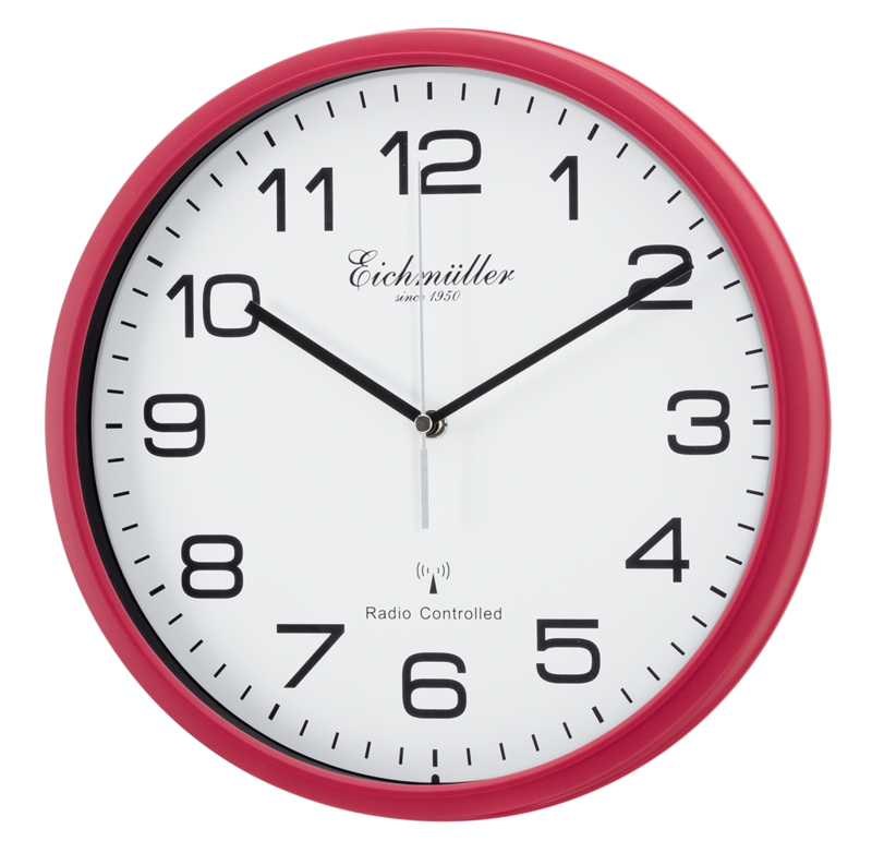 horloge murale Eichmüller radio-pilotée rouge