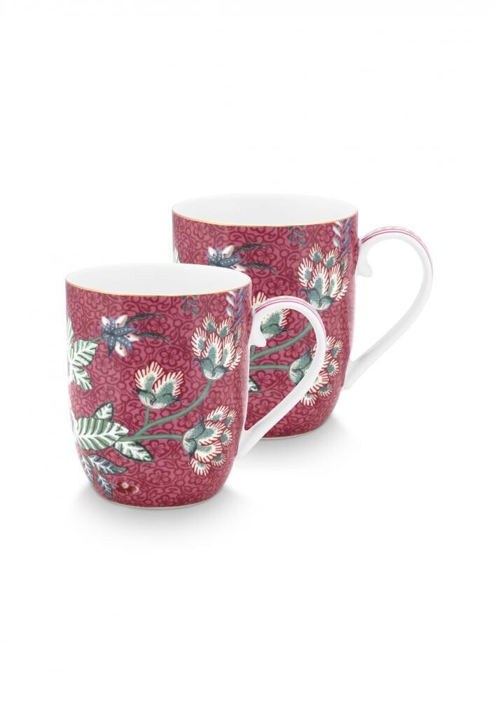 Set/2 Mugs S pip  Flower Festival Rose Foncé 145ml