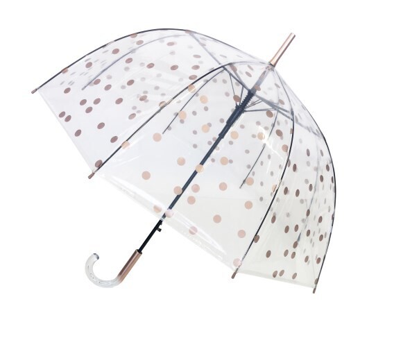 parapluie pois cuivrés tranparant gold smati
