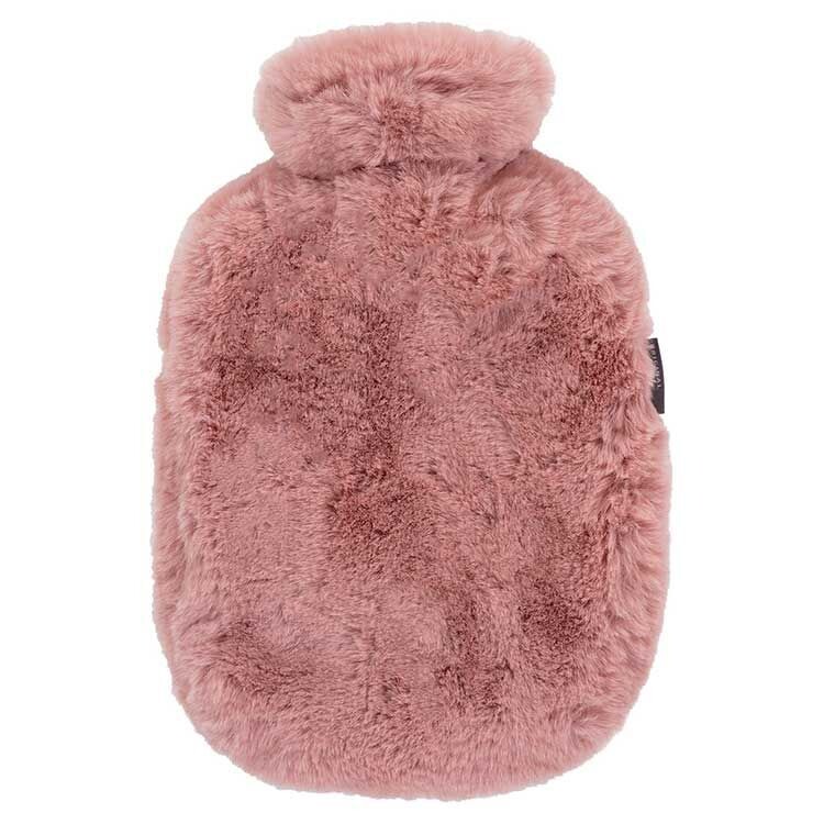 Warmwaterkruik Fashy pluche oud rose