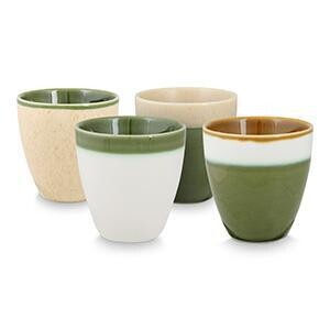 Set/4 Mini Tea or Coffee Cups Green, 150ml