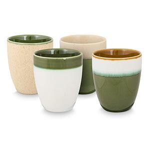 Set/4 Tea or Coffee Cups Green, 250ml