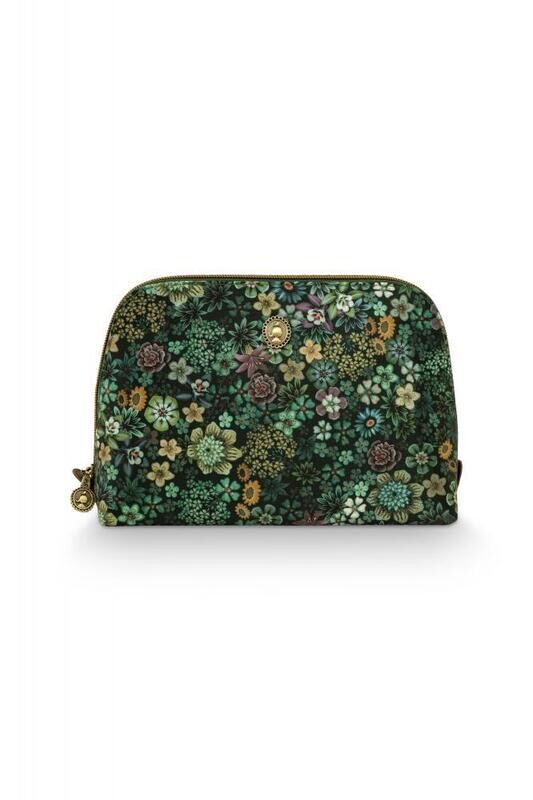 Cosmetic Bag Triangle Medium Tutti i Fiori Green
