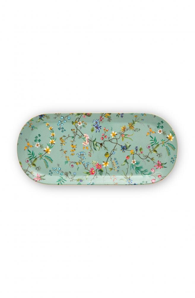 Cake Tray Rectangular pip Jolie Flowers Blue
