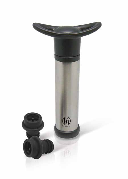 pompe à vide manuelle + 2 bouchons aileron bouquet