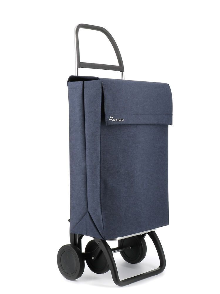 Booschappenwagen Rolser Jean tweed 4w donkerblauw marino