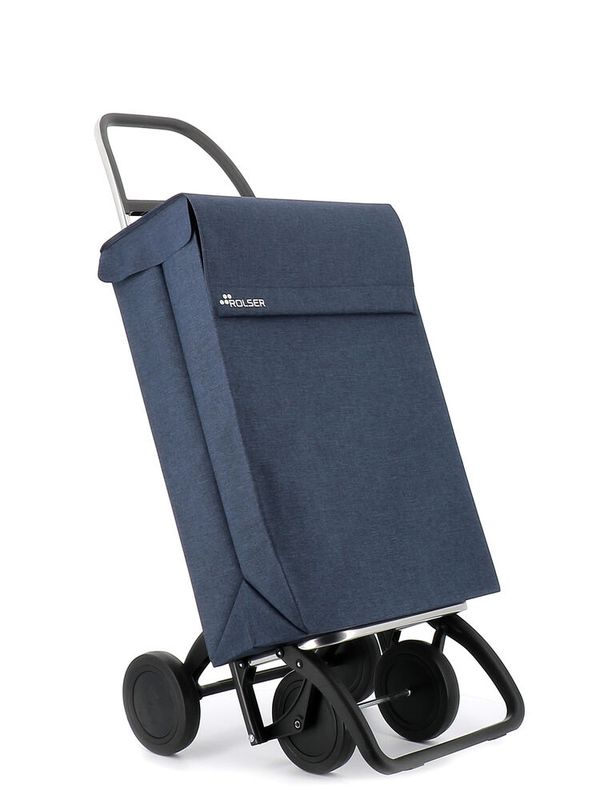 Booschappenwagen Rolser Jean tweed 4w donkerblauw marino