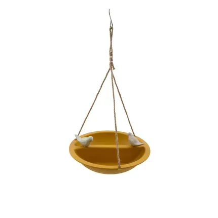 bain d'oiseaux / bol de nourriture bamboo point-virgule