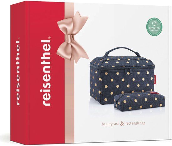 beautycase set Reisenthel metallic dots blue