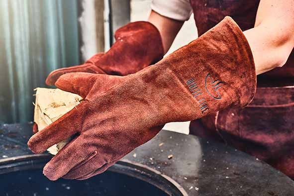 ​Gants de barbecue en cuir White Fire