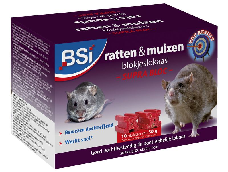 poison pour rats & souris Supra Bloc Bsi 300 gram (10 x 30 g) poison pour rats & souris