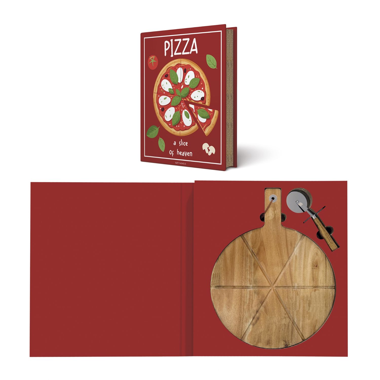Coffret cadeau Easy Life Gift Novels : planche à pizza + couteau à pizza