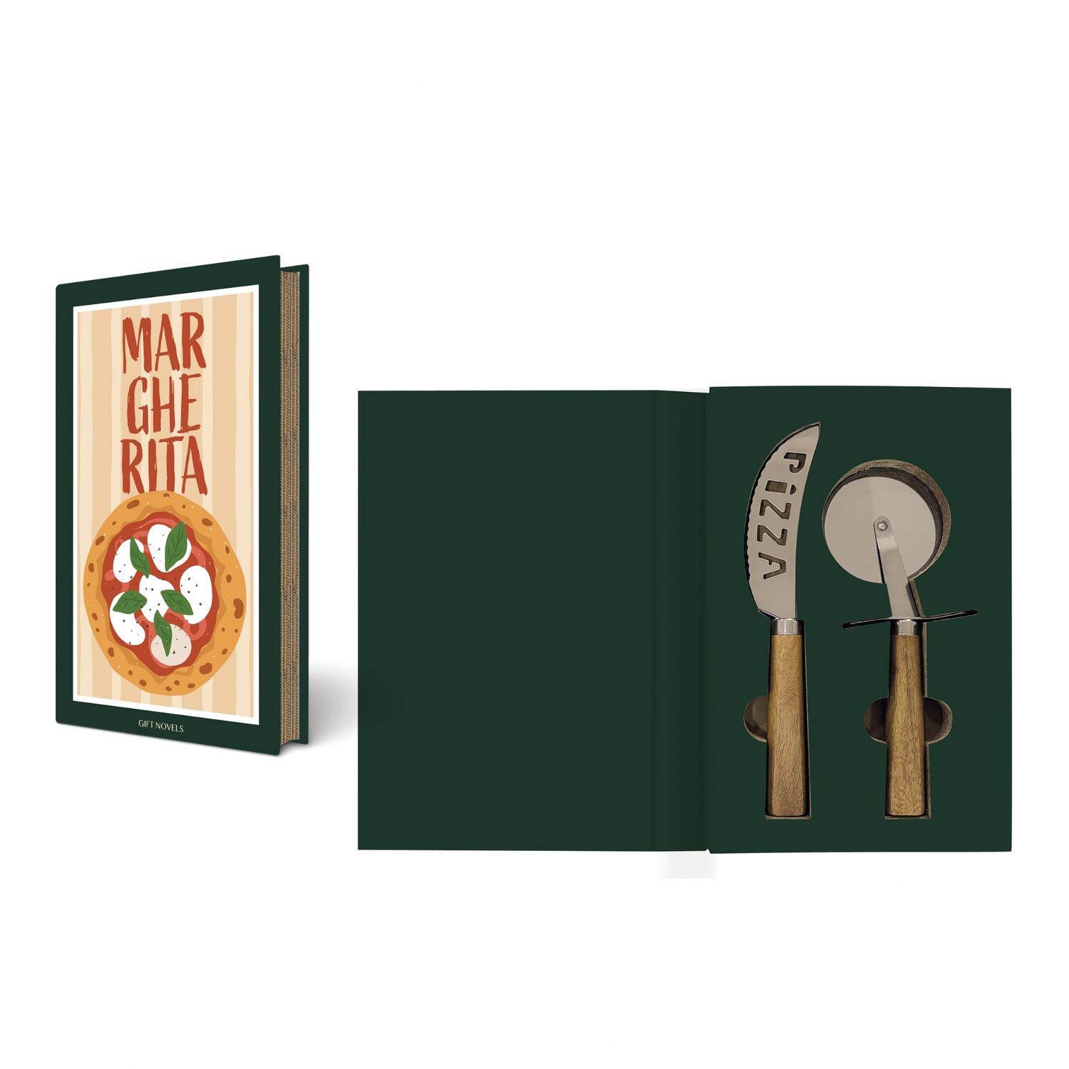 geschenkset 2-dlg easy life gift novels 2 pizza-snijders