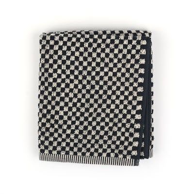 Handdoek zwart kleine ruit  Bunzlau Castle 65 x 65 cm