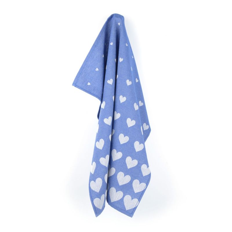 serviette de cuisine cœur bleu roi Bunzlau Castle 65 × 65 cm