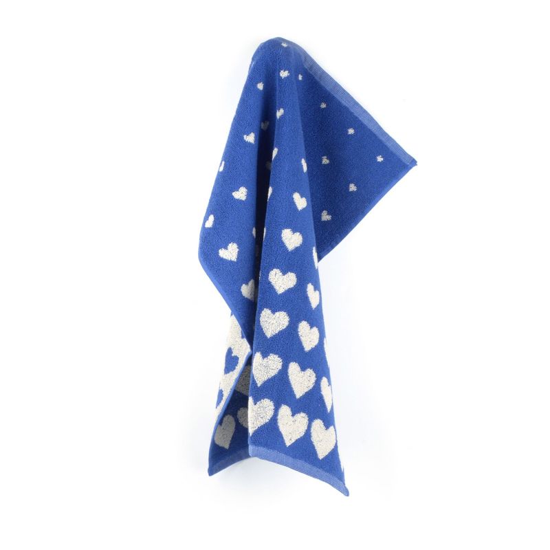 serviette cœur bleu roi Bunzlau Castle 65 × 65 cm